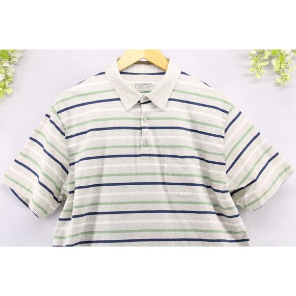 Patagonia Men's Stripped Organic Cotton Polo Shirt Short Sleeve Sz L - Picture 3 of 8